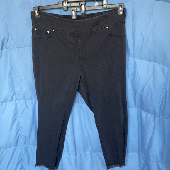 Ruby Rd pull on ankle pant raw hem w tencel & slimming contour waistband 2X - Picture 13 of 17
